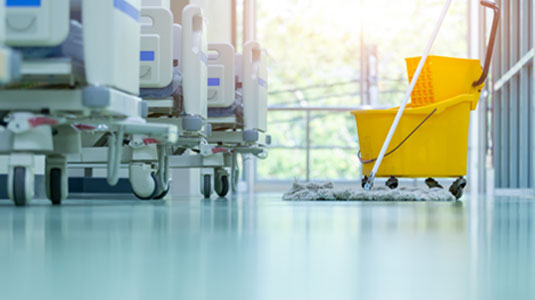 skyline of office buildings in city 